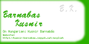 barnabas kusnir business card